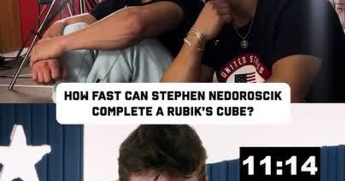 Stephen Nedoroscik completes a Rubiks Cube Gymnastics Team USA